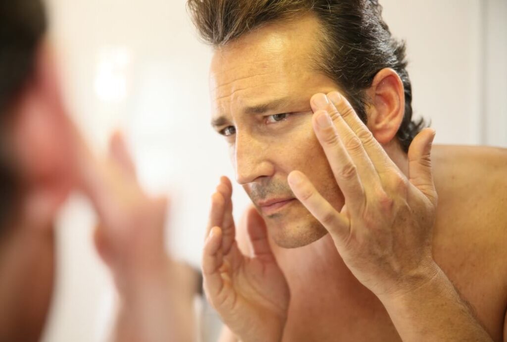 applying anti-aging treatment for men